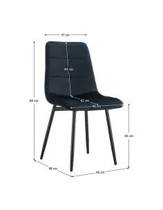 Scaun Dining DAMIA, sufragerie, 45x58x89 cm, velvet/metal | MobilaOK 2