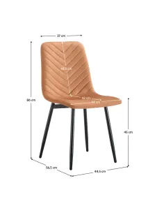 Scaun RAMITA TIP 2, living/birou, 44.5x56.5x86 cm, Velvet pe cadru metal | MobilaOK 2
