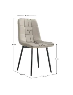 Scaun RAMITA, living/birou, 44.5x56.5x86 cm, Velvet și metal | MobilaOK 2