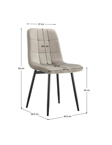 Scaun RAMITA, living/birou, 44.5x56.5x86 cm, Velvet și metal | MobilaOK