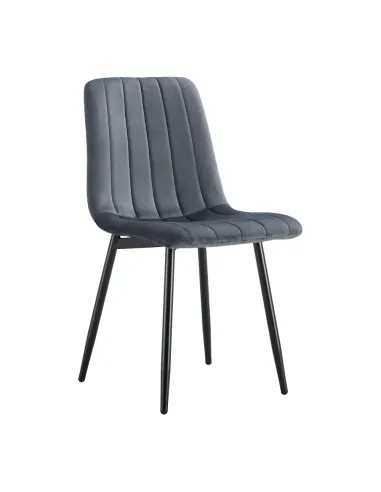 Scaun RAMITA, living/birou, 44.5x56.5x86 cm, Velvet gri închis, structură metalică | MobilaOK
