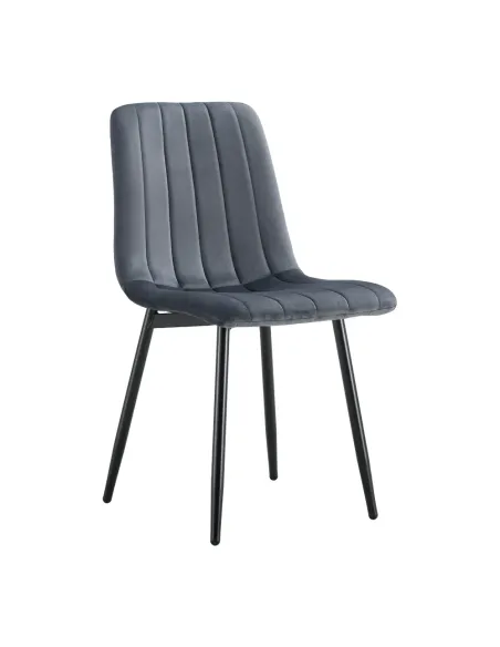 Scaun RAMITA, living/birou, 44.5x56.5x86 cm, Velvet gri închis, structură metalică | MobilaOK