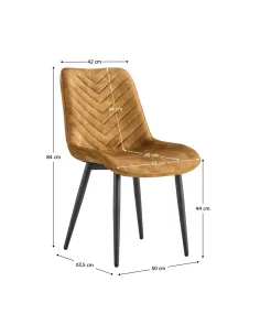 Scaun Dining ZAINA TIP 2, dining, 50x63.5x84 cm, Catifea și Metal | MobilaOK 2