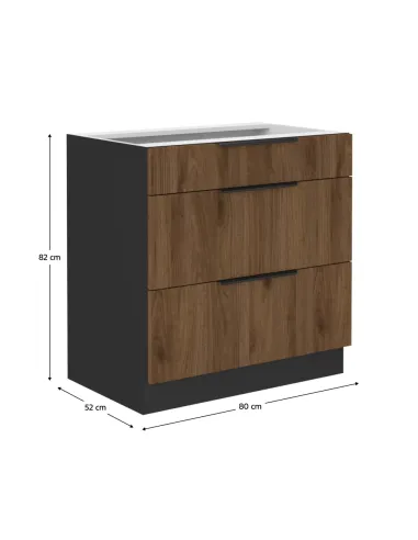 Dulap bucătărie, MENZO, modul inferior, 80x52x82 cm, PAL melaminat | MobilaOK