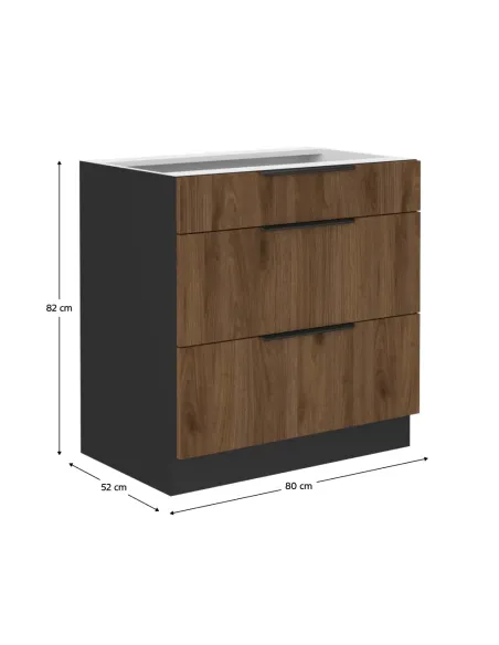 Dulap bucătărie, MENZO, modul inferior, 80x52x82 cm, PAL melaminat | MobilaOK