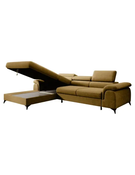 Canapea extensibilă HORTY ROH, living, 275x205 cm, Whisper 10, picioare metal | MobilaOK