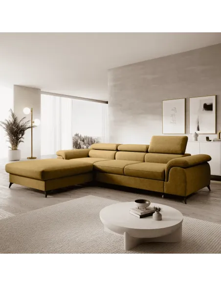 Canapea extensibilă HORTY ROH, living, 275x205 cm, Whisper 10, picioare metal | MobilaOK