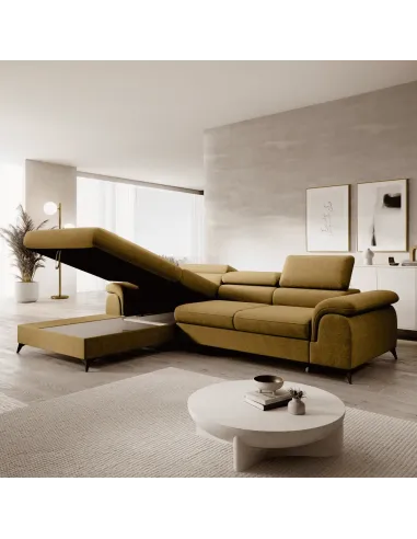 Canapea extensibilă HORTY ROH, living, 275x205 cm, Whisper 10, picioare metal | MobilaOK