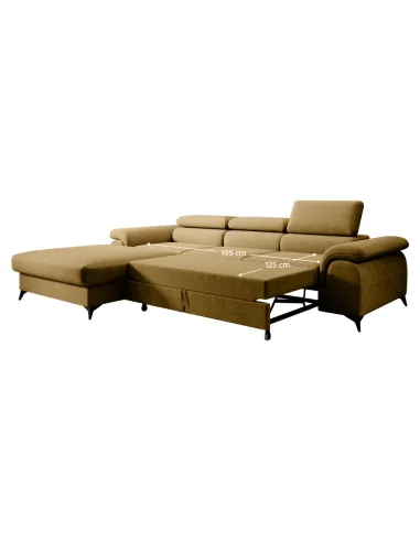 Canapea extensibilă HORTY ROH, living, 275x205 cm, Whisper 10, picioare metal | MobilaOK