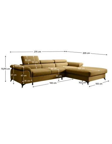 Canapea extensibilă HORTY ROH, living, 275x205 cm, PAL, KONDELA | MobilaOK