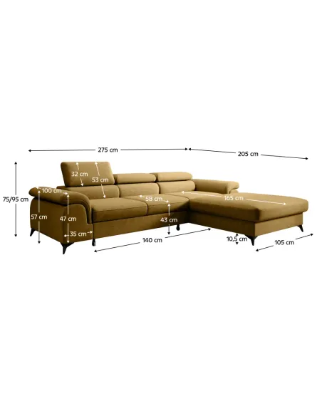 Canapea extensibilă HORTY ROH, living, 275x205 cm, PAL, KONDELA | MobilaOK