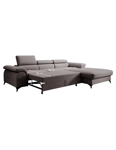 Set canapea extensibilă, maro, dreapta, HORTY ROH | MobilaOK