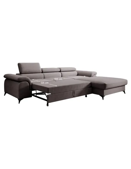 Set canapea extensibilă, maro, dreapta, HORTY ROH | MobilaOK