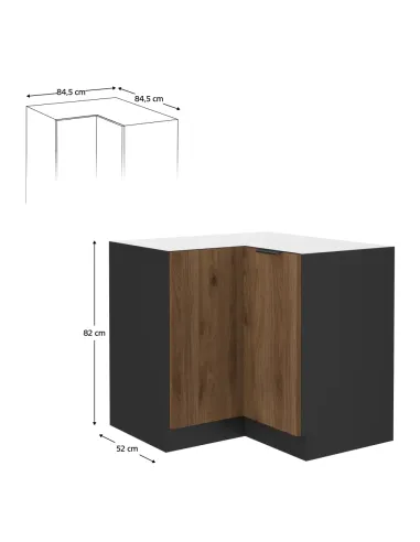 Dulap de colt bucatarie, MENZO, 90x90 cm, PAL melaminat | MobilaOK
