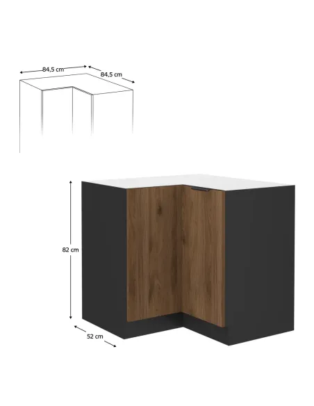 Dulap de colt bucatarie, MENZO, 90x90 cm, PAL melaminat | MobilaOK