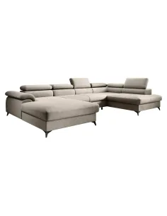Canapea extensibilă POLY ROH U, living, 350x205x95 cm, textil Whisper, picioare metal | MobilaOK