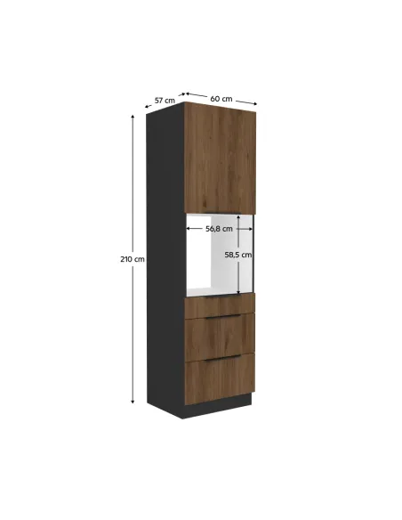 Dulap înalt MENZO, pentru bucătărie, 60x57x210 cm, PAL melaminat | MobilaOK