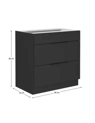 Dulap inferior, SIBER, bucatarie, 80x52x82 cm, PAL, KONDELA | MobilaOK