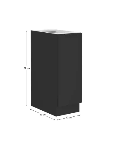Dulap inferior SIBER 30 D CARGO, negru, 30x52x82 cm, PAL | MobilaOK