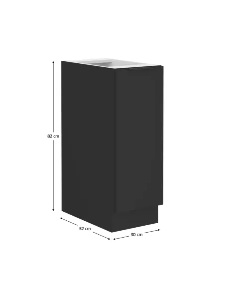 Dulap inferior SIBER 30 D CARGO, negru, 30x52x82 cm, PAL | MobilaOK