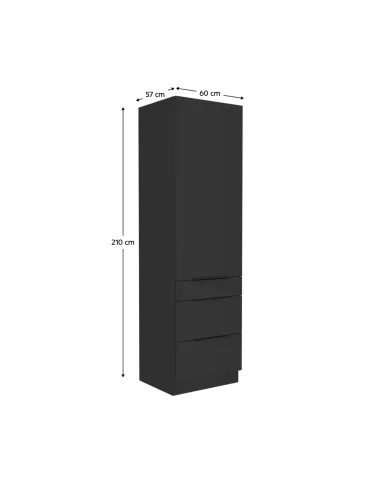 Dulap SIBER, dulap înalt pentru hol/dormitor, 60x57x210 cm, PAL melaminat | MobilaOK