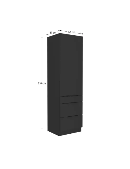 Dulap SIBER, dulap înalt pentru hol/dormitor, 60x57x210 cm, PAL melaminat | MobilaOK