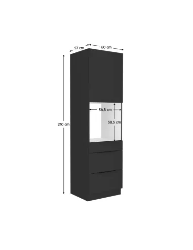 Dulap SIBER pentru cuptor incorporabil, bucătărie, 60x57x210 cm, PAL melaminat | MobilaOK