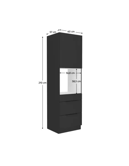 Dulap SIBER pentru cuptor incorporabil, bucătărie, 60x57x210 cm, PAL melaminat | MobilaOK