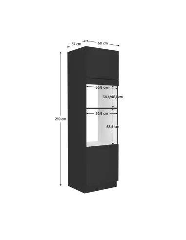 Dulap înalt LULA pentru bucătărie, 60x57x210 cm, PAL melaminat | MobilaOK