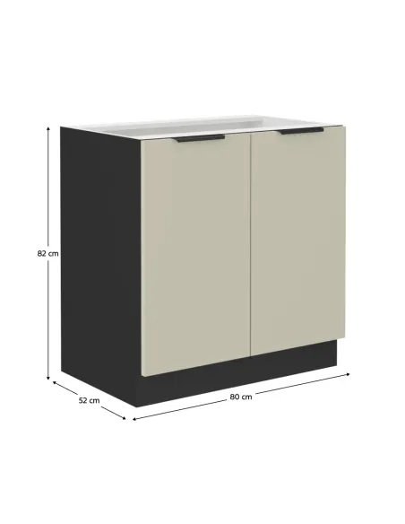 Dulap inferior, ARAKA, baie, 80x52x82 cm, PAL melaminat | MobilaOK