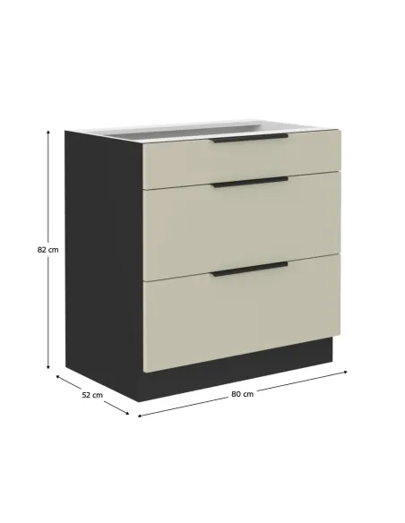 Dulap baie, ARAKA, 80x52x82 cm, PAL melaminat | MobilaOK
