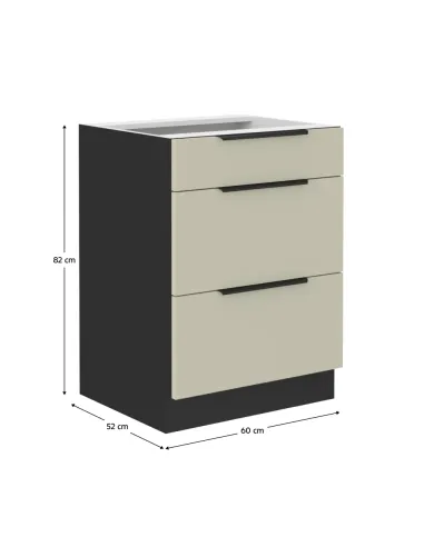 Dulap inferior bucătărie, ARAKA, 60x52x82 cm, PAL melaminat | MobilaOK