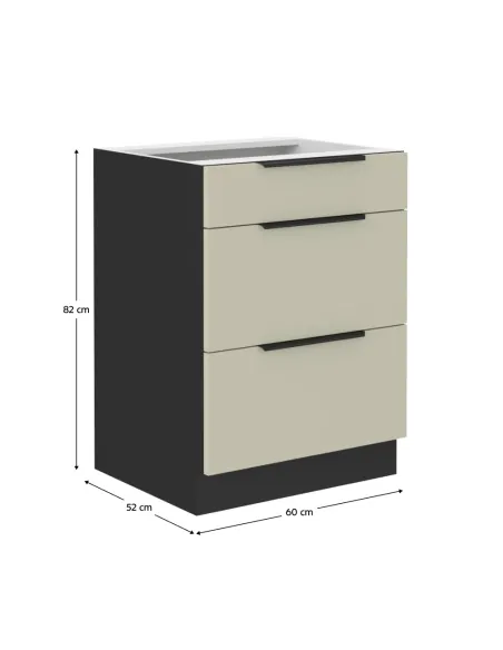 Dulap inferior bucătărie, ARAKA, 60x52x82 cm, PAL melaminat | MobilaOK