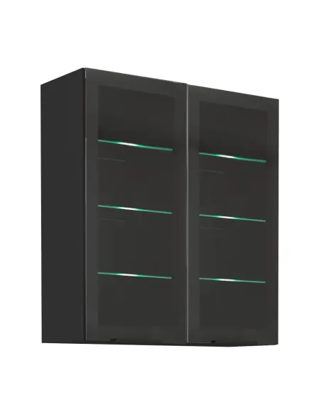Dulap Superior (corp suspendat), ARAKA/MENZO/SIBER, dormitor/living, 80x31x90 cm, PAL melaminat și sticlă | MobilaOK