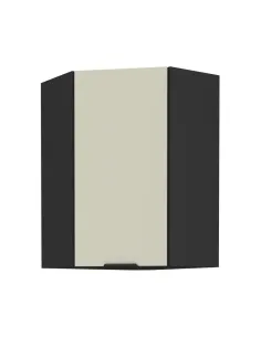 Dulap de colţ superior, caşmir/negru, ARAKA 60x60 GN-90 1F | MobilaOK