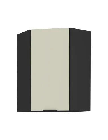 Dulap de colţ superior, caşmir/negru, ARAKA 60x60 GN-90 1F | MobilaOK