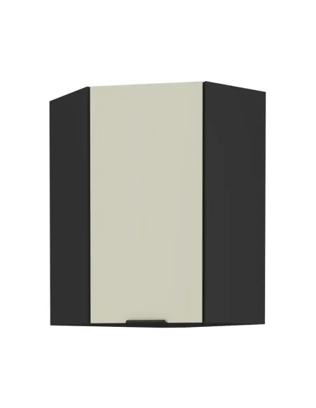Dulap de colţ superior, caşmir/negru, ARAKA 60x60 GN-90 1F | MobilaOK