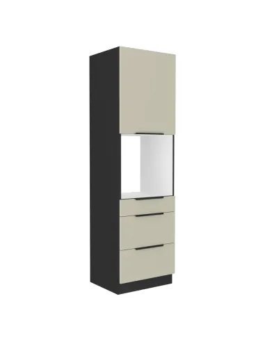 Dulap înalt pentru cuptor încorporabil, caşmir/negru, ARAKA 60 DPS-210 3S1F | MobilaOK