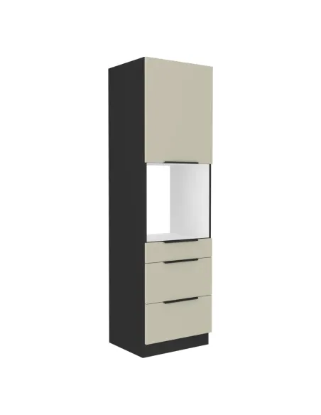 Dulap înalt pentru cuptor încorporabil, caşmir/negru, ARAKA 60 DPS-210 3S1F | MobilaOK