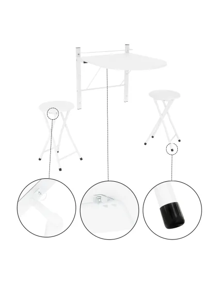 Set Dining AMADEO, bucătărie/hol, 80x60x75 cm, MDF și metal | MobilaOK