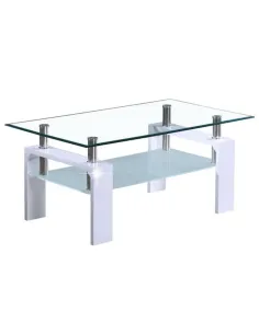 Măsuță de cafea LIBOR 2 NEW living 100x42x60 cm PAL, sticlă securizată | MobilaOK