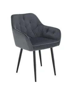 Fotoliu VERIO, living/dormitor/birou, 58.5x62x81 cm, Velvet gri | MobilaOK