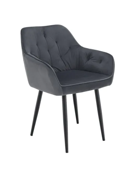 Fotoliu VERIO, living/dormitor/birou, 58.5x62x81 cm, Velvet gri | MobilaOK