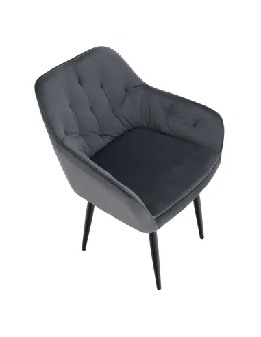 Fotoliu VERIO, living/dormitor/birou, 58.5x62x81 cm, Velvet gri | MobilaOK