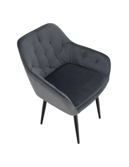 Fotoliu VERIO, living/dormitor/birou, 58.5x62x81 cm, Velvet gri | MobilaOK