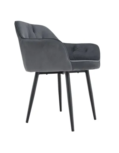 Fotoliu VERIO, living/dormitor/birou, 58.5x62x81 cm, Velvet gri | MobilaOK