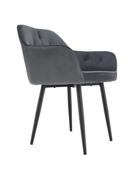 Fotoliu VERIO, living/dormitor/birou, 58.5x62x81 cm, Velvet gri | MobilaOK