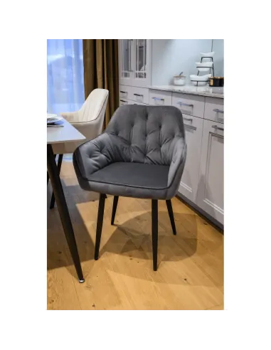 Fotoliu VERIO, living/dormitor/birou, 58.5x62x81 cm, Velvet gri | MobilaOK