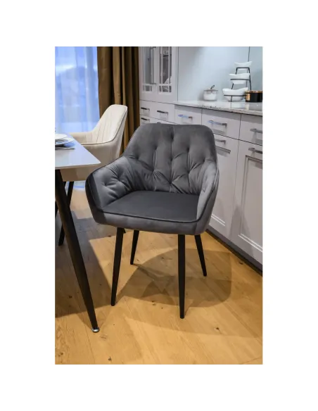 Fotoliu VERIO, living/dormitor/birou, 58.5x62x81 cm, Velvet gri | MobilaOK
