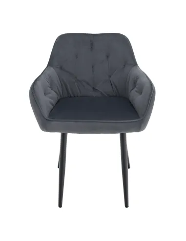 Fotoliu VERIO, living/dormitor/birou, 58.5x62x81 cm, Velvet gri | MobilaOK